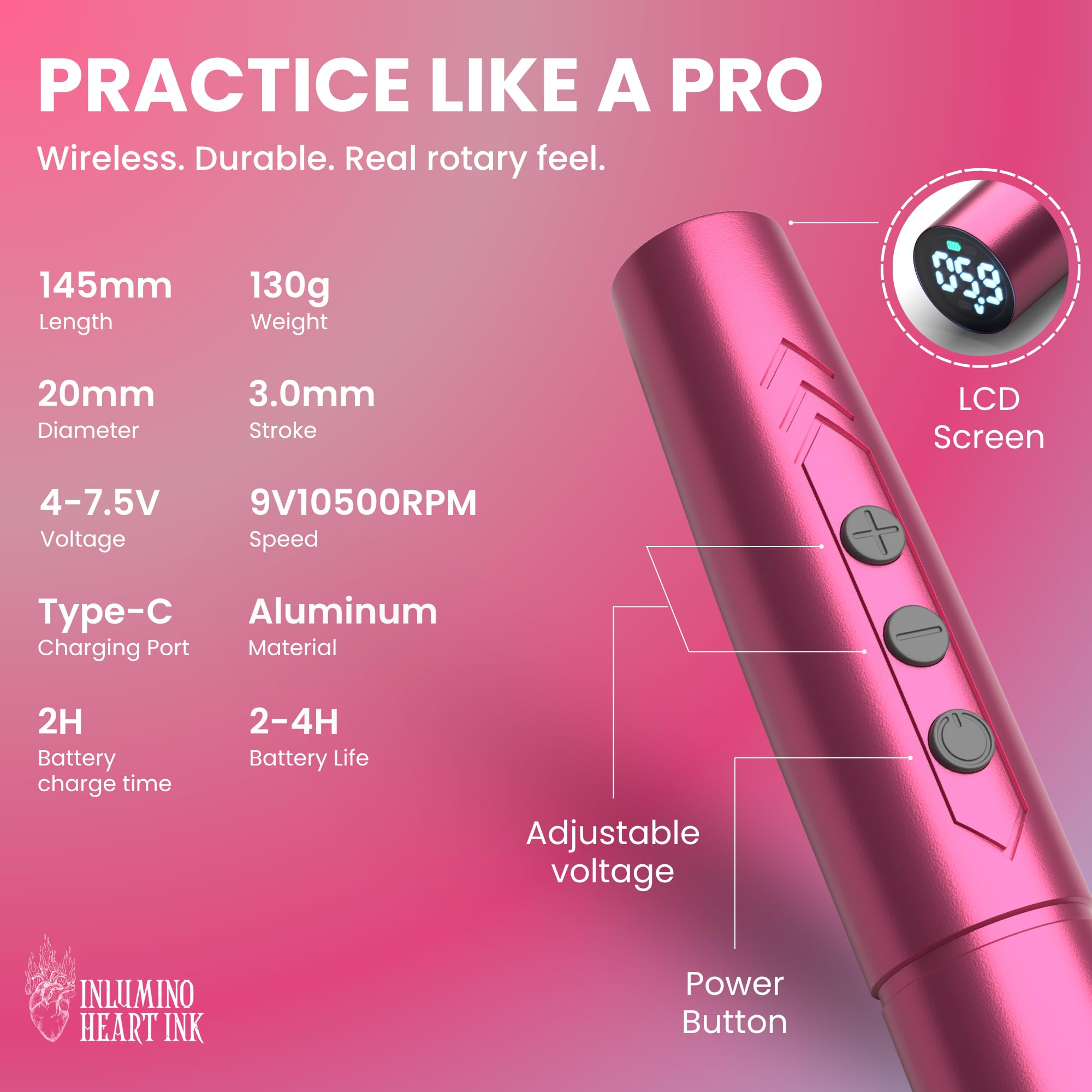 PMU machine ワイヤレス マシン 充電式 デジタル表示付き 付属品あり Amazon.co.jp: PMU練習ペン – ワイヤレスロータリーPMUマシン 8つの